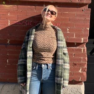 JCrew Tissue Turtleneck In Leopard